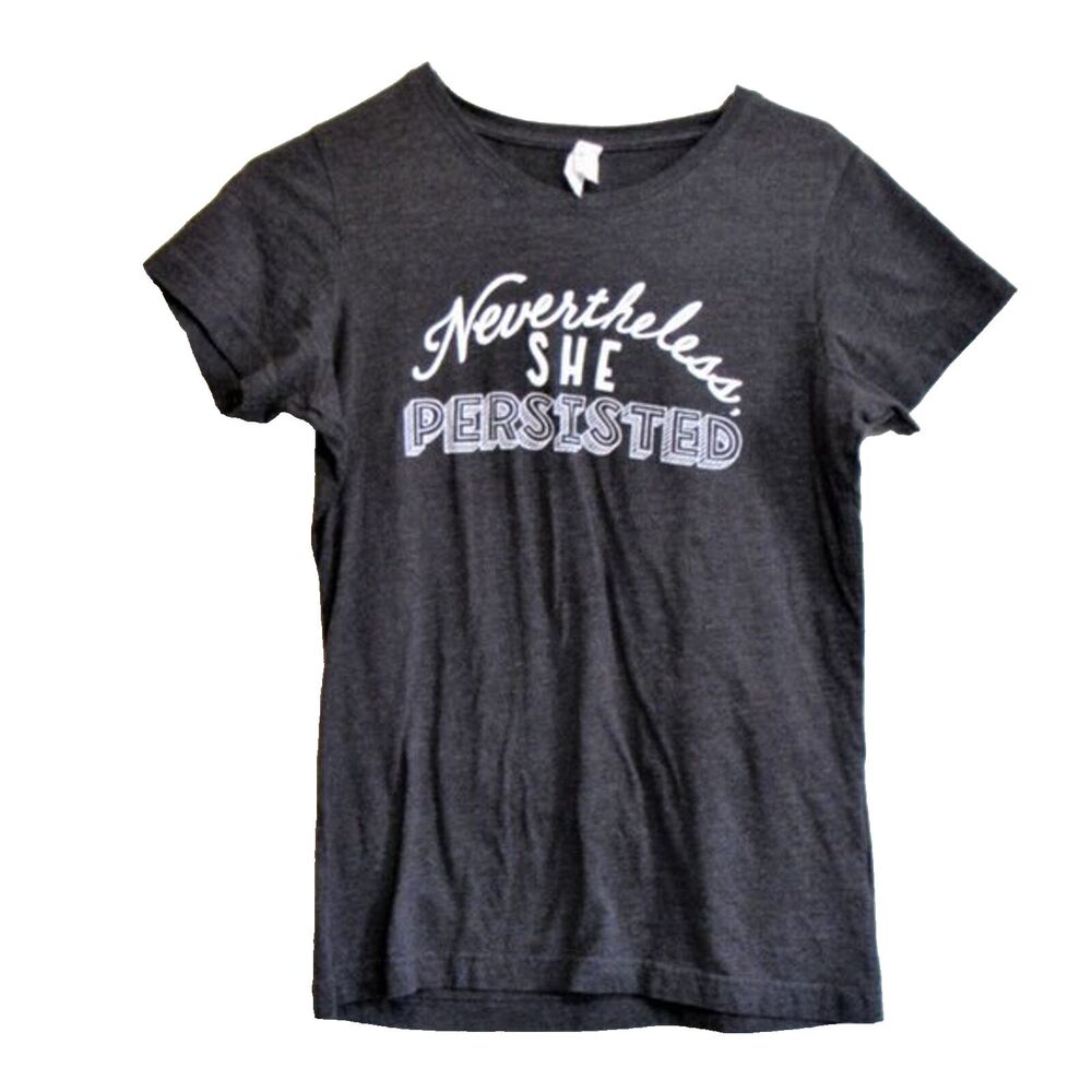 Womens Medium T-Shirt Short Sleeve Inspirational Short Sleeves Grey Cotton